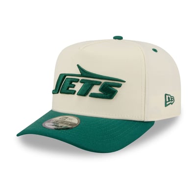 New York Jets New Era Rear Wordmark A-Frame 9FIFTY Snapback Hat - Cream/Green