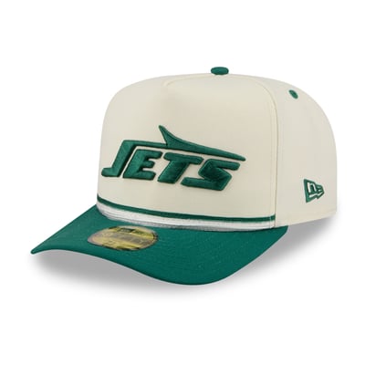 New York Jets New Era Vintage A-Frame 59FIFTY Fitted Hat - Cream/Green