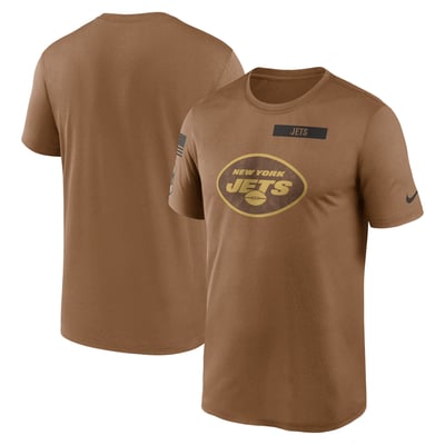  New York Jets Nike Salute To Service Legend Performance T-Shirt - Brown