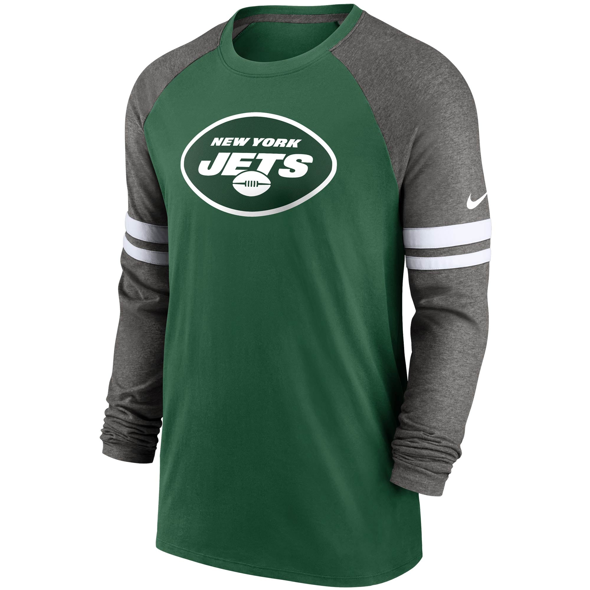 Men's New York Jets Nike Green/Charcoal Performance Raglan Long