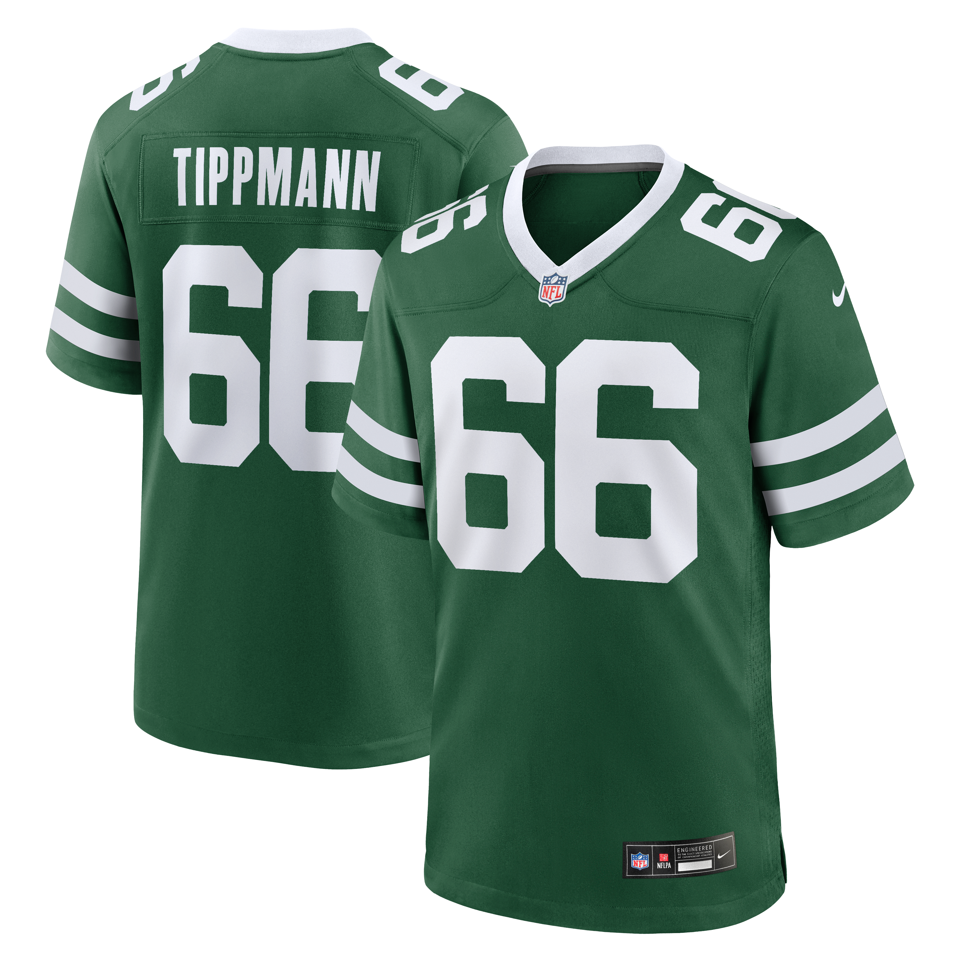 Joe Tippmann New York Jets Team Game Jersey Legacy Green