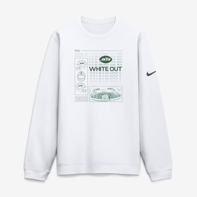  New York Jets Nike White Out Club Fleece Sweatshirt - White