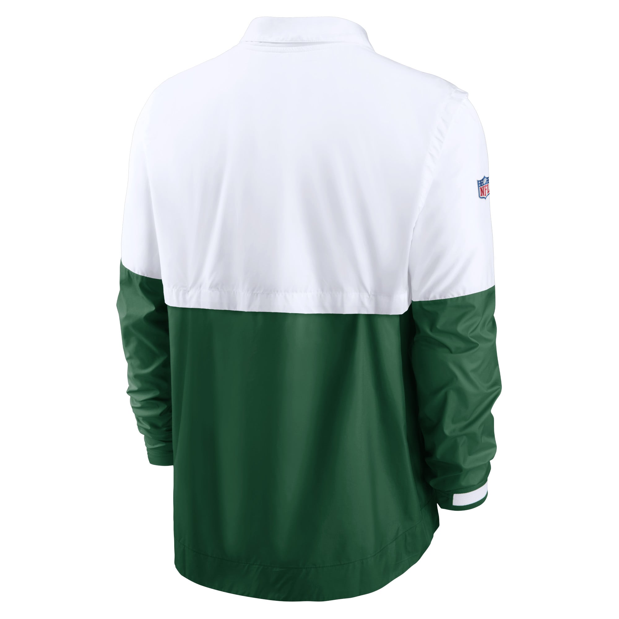 Men's Nike White/Green New York Jets Sideline Coaches Half-Zip Jacket