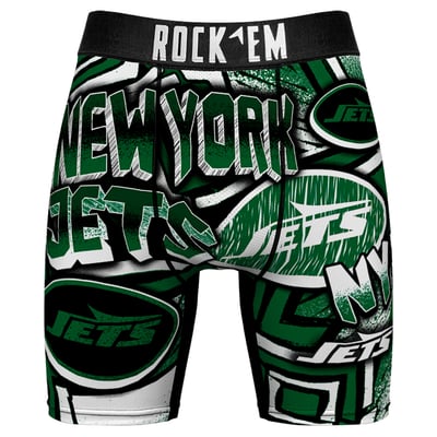  New York Jets Rock Em Sketched Out Boxer Briefs - Green