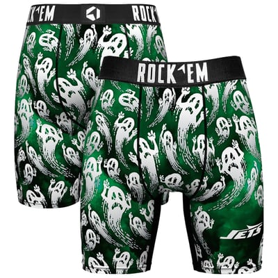 New York Jets Rock Em Socks Halloween Ghost Fade Boxer Briefs - Green