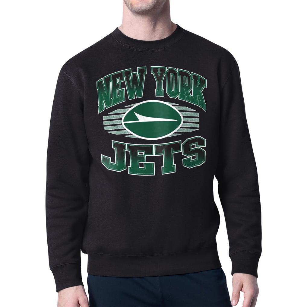 New York Jets Starter Team Grit Graphic Fleece Pullover Sweatshirt - Black