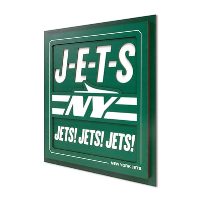 New York Jets 12" x 12" Slogan Series 3D Wall Art