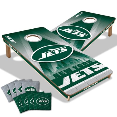 New York Jets 2' x 4' City Scape Wood Cornhole Game with Bags