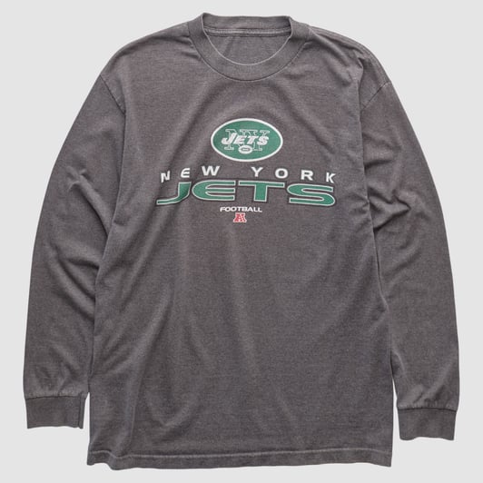 New York Jets 2010s Long Sleeve T-shirt - Dark Heather Gray - M by Fanatics Real Vintage