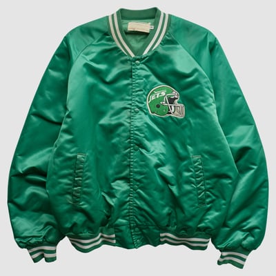 New York Jets 80s Full Snap Jacket - Green - L by Fanatics Real Vintage