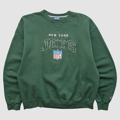 New York Jets Champion 2000s Pullover Sweatshirt - Green - L by Fanatics Real Vintage