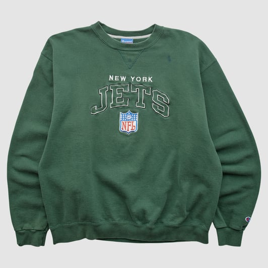 New York Jets Champion 2000s Pullover Sweatshirt - Green - L by Fanatics Real Vintage