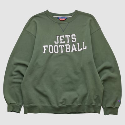 New York Jets Champion 2000s Pullover Sweatshirt - Green - M by Fanatics Real Vintage