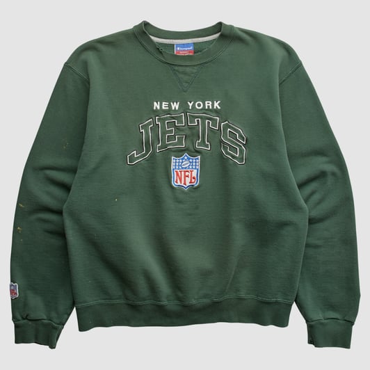 New York Jets Champion 2000s Sweatshirt - Green - S by Fanatics Real Vintage