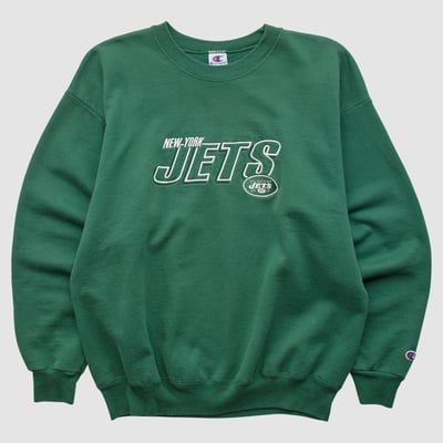 New York Jets Champion 90s Pullover Sweatshirt - Green - XS by Fanatics Real Vintage