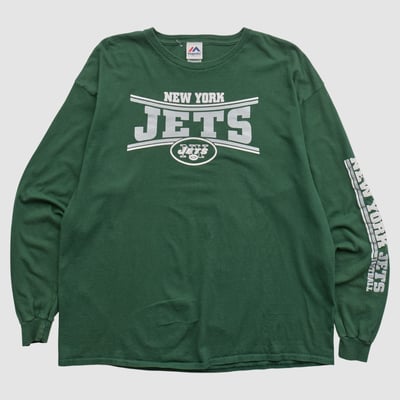 New York Jets Majestic 2010s Long Sleeve T-shirt - Green - XL by Fanatics Real Vintage