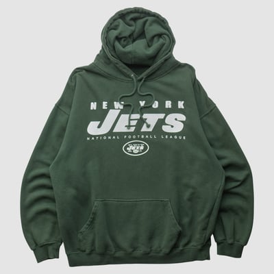 New York Jets NFL 2000s Hooded Pullover Sweatshirt - Green - XL by Fanatics Real Vintage