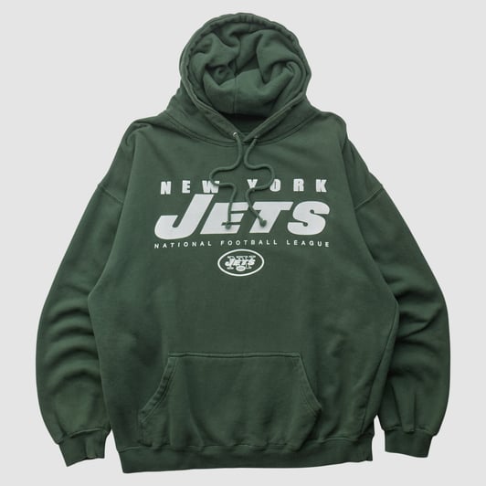 New York Jets NFL 2000s Hooded Pullover Sweatshirt - Green - XL by Fanatics Real Vintage