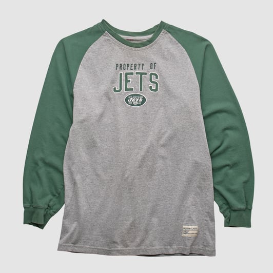 New York Jets NFL 2000s Long Sleeve T-shirt - Heather Gray - M by Fanatics Real Vintage