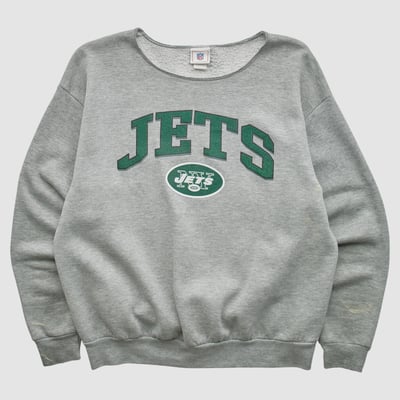 New York Jets NFL 2000s Pullover Sweatshirt - Gray - S by Fanatics Real Vintage