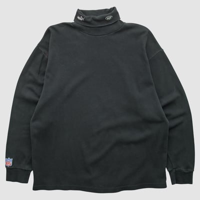 New York Jets Puma 90s Long Sleeve Top - Black - XL by Fanatics Real Vintage