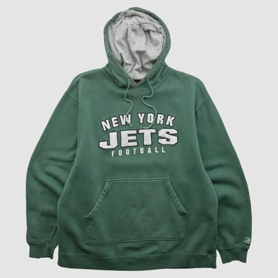 New York Jets Reebok 2000s Hooded Pullover Sweatshirt - Green - M by Fanatics Real Vintage
