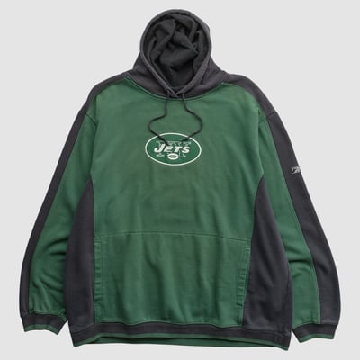 New York Jets Reebok 2000s Hooded Pullover Sweatshirt - Green - XL by Fanatics Real Vintage