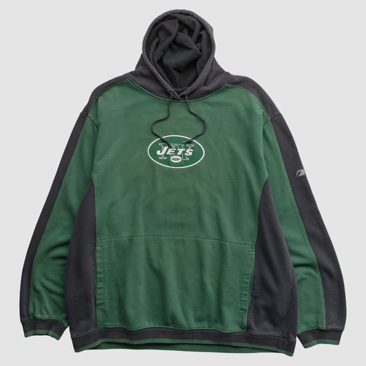 New York Jets Reebok 2000s Hooded Pullover Sweatshirt - Green - XL by Fanatics Real Vintage