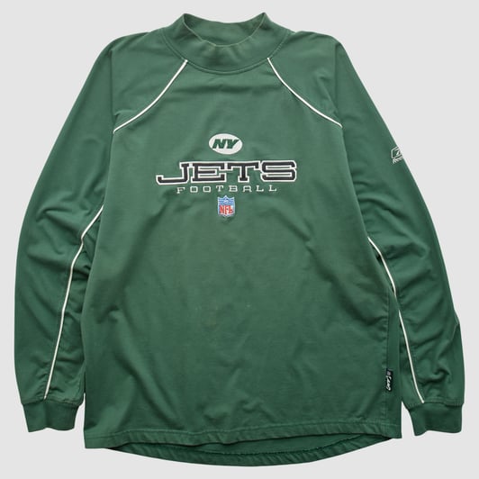 New York Jets Reebok 2000s Long Sleeve Top - Green - XL by Fanatics Real Vintage