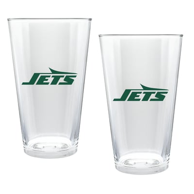 New York Jets Two-Piece 16oz. Double Play Pint Glass Set