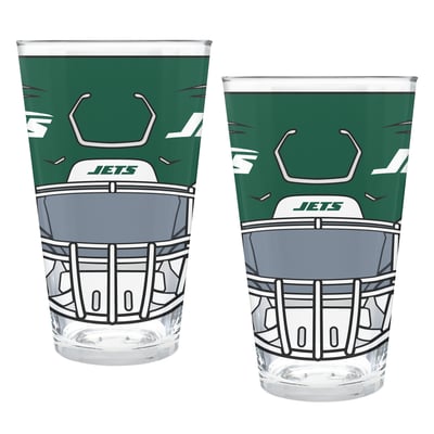 New York Jets Two-Piece 16oz. Helmet Pint Glass Set