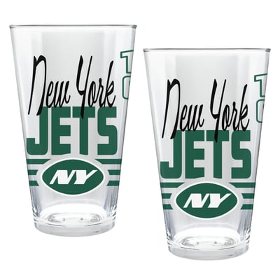 New York Jets Two-Piece 16oz. Heritage Pint Glass Set