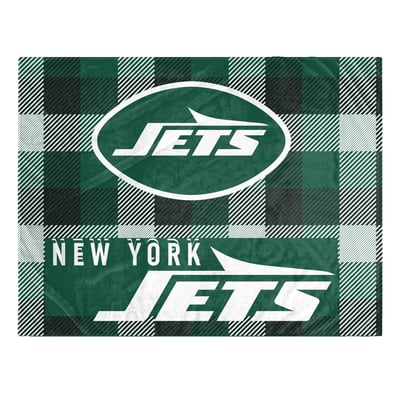 New York Jets Pegasus Fan-mily Bold Plaid Oversized 60" x 90" Ultra Cozy Blanket