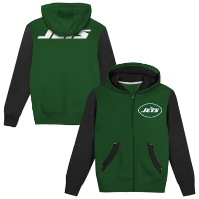  New York Jets Outerstuff  Preschool Stadium Colorblock Full-Zip Hoodie - Green/Black