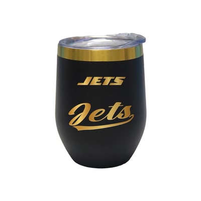 New York Jets The Memory Company 12oz. Stainless Steel Gold Lettering Stemless Wine Tumbler