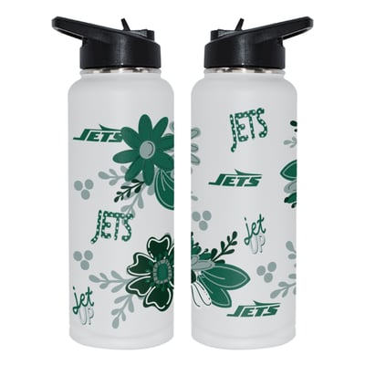 New York Jets The Memory Company 34oz. Flowers Stainless Steel Quencher Bottle
