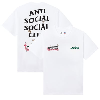 New York Jets AntiSocialSocialClub x NFL Unisex Blossom T-Shirt - White