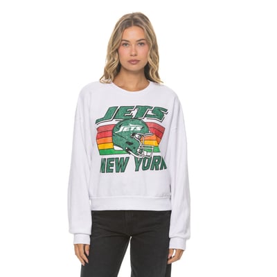 New York Jets Aviator Nation Unisex Relaxed Tri-Blend Sweatshirt - White