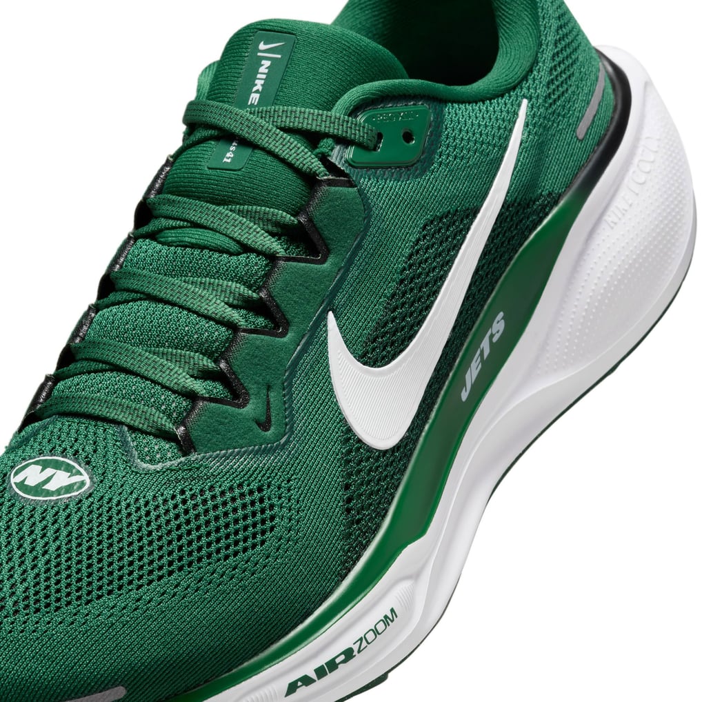 Unisex New York Jets Nike Green Zoom Pegasus 41 Running Shoes display picture 1