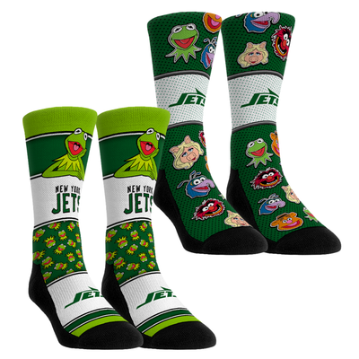  New York Jets Rock Em Unisex Muppets 2-Pack Crew Socks Set - Green