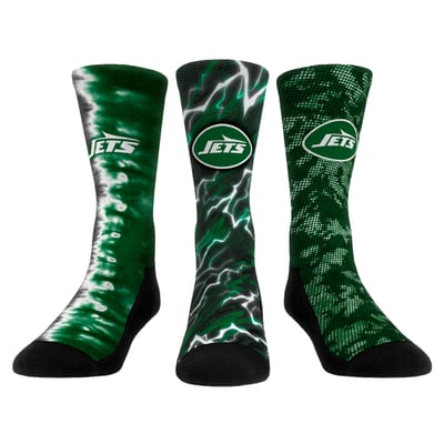 New York Jets Rock Em Unisex Team Tones Three-Pack Crew Socks
