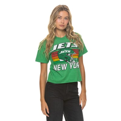 New York Jets Aviator Nation Women's Boxy Boyfriend Tri-Blend T-Shirt - Green