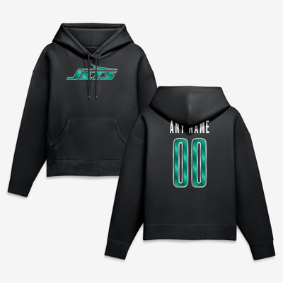 New York Jets Women's Forged Mascot Personalized Name & Number Hoodie - Black