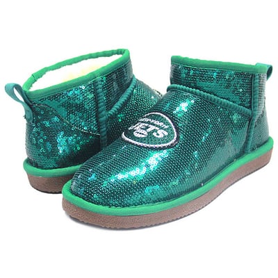  New York Jets FABGATING by Cuce Women's Sequin Ankle Boots - Green