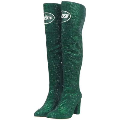  New York Jets FABGATING by Cuce Women's Team Color Crystal Over-The-Knee Boots - Green