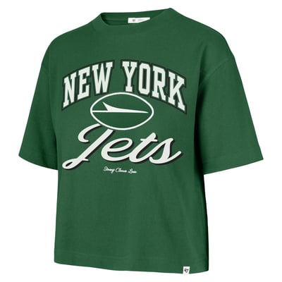 New York Jets Stoney Clover Lane x '47 Women's Script City Boxy Cropped T-Shirt - Green