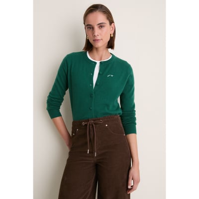 New York Jets Tuckernuck Women's Full-Button Cashmere Cardigan - Green