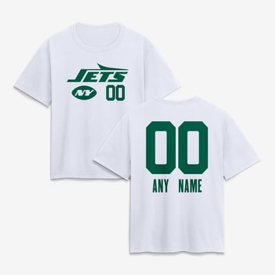 New York Jets Women's Touchdown Wordmark Personalized Name & Number T-Shirt - White