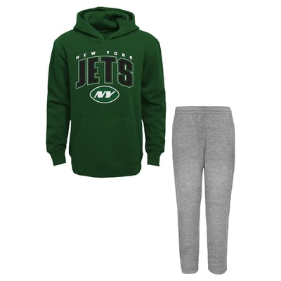 New York Jets Outerstuff Youth Step By Step Hoodie & Pants Set - Green/Gray