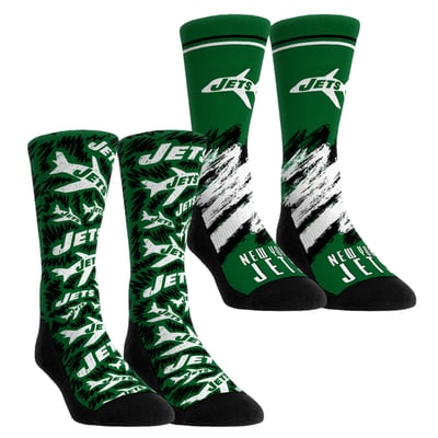  New York Jets Rock Em Youth Throwback Two-Pack Crew Socks Set - Green
